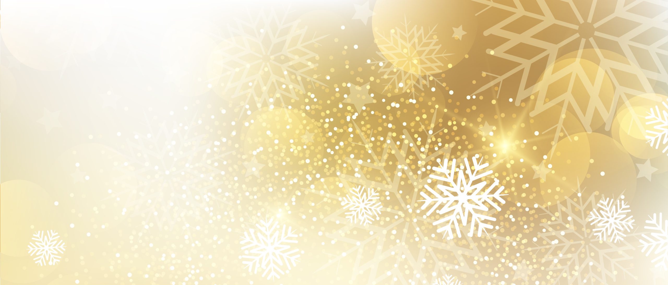 Golden Christmas snowflake background